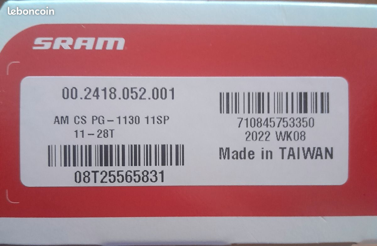 Cassette SRAM PG1130 11 Vitesses - 11-28 Dents - Neuf Pour Vélo De Route Ou VTT