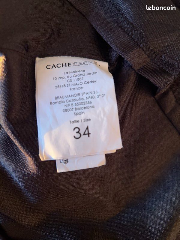 Robe noire plumetis Cache cache Neuve – Taille 34 (image 4)