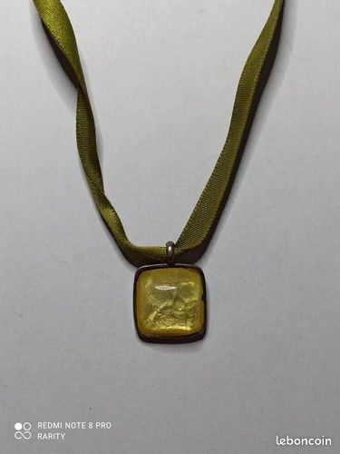 Pendentif Vintage En Verre De Murano Bleu Avec Chaîne En Argent Sterling - Neuf (Vieux Stock)