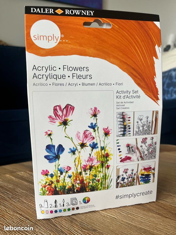 Kit d’activité peinture acrylique fleurs (image 1)