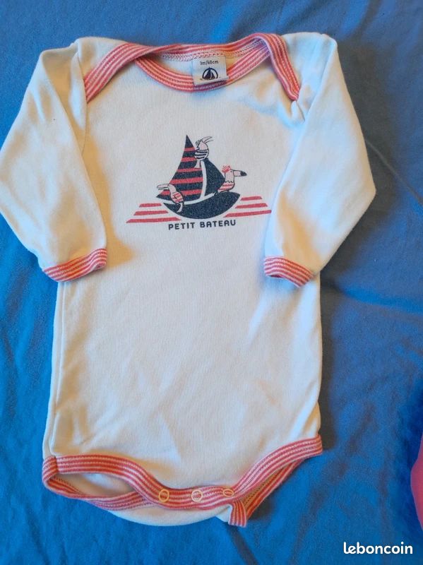 Lot De 2 Bodys Manches Longues PETIT BATEAU 18 Mois - Très Bon état (blanc & Jaune)