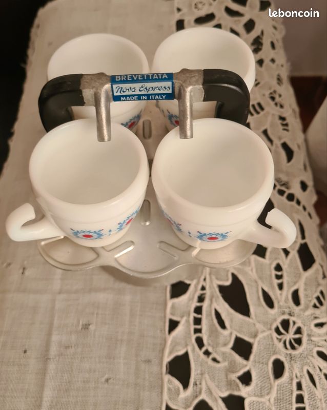 Ancienne cafetière aluminium 4 tasses Nova Express Italy déco vintage