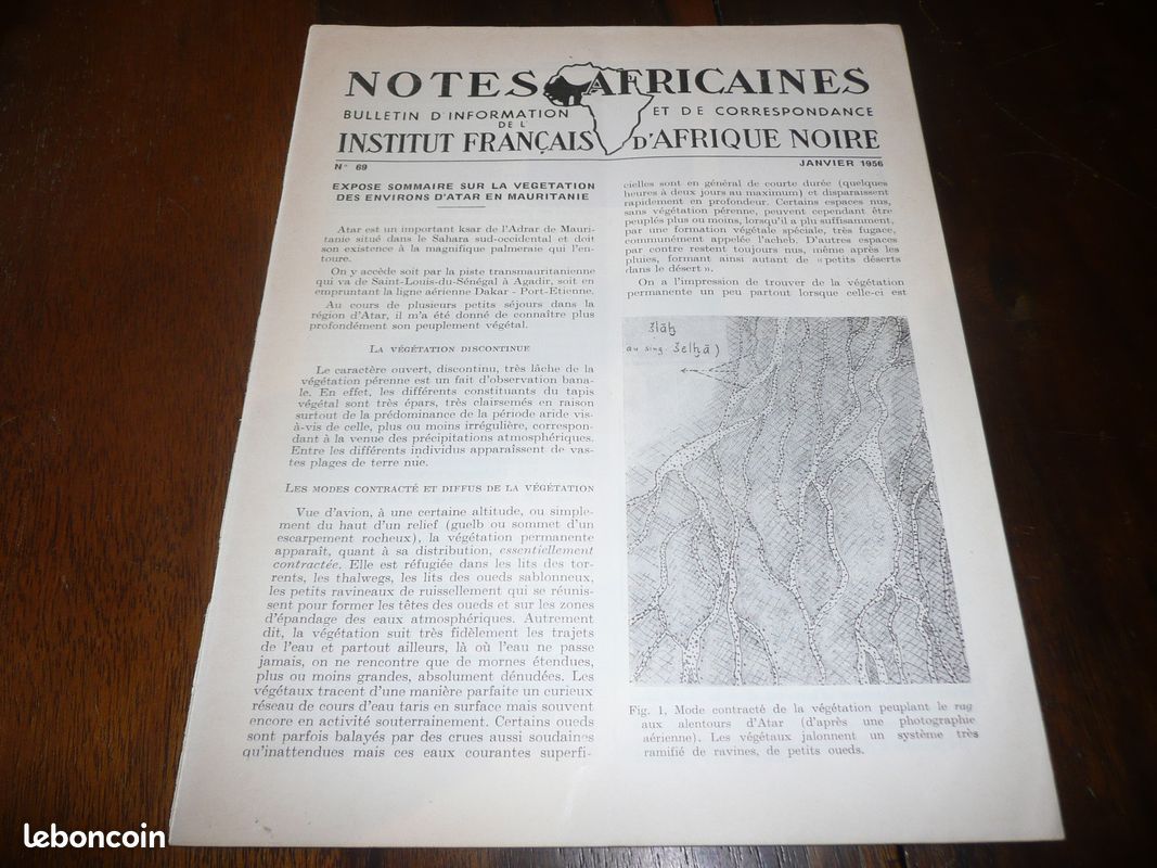 IFAN Institut Français d'Afrique Noire revue notes africaines n° 69 janvier 1956 (image 1)