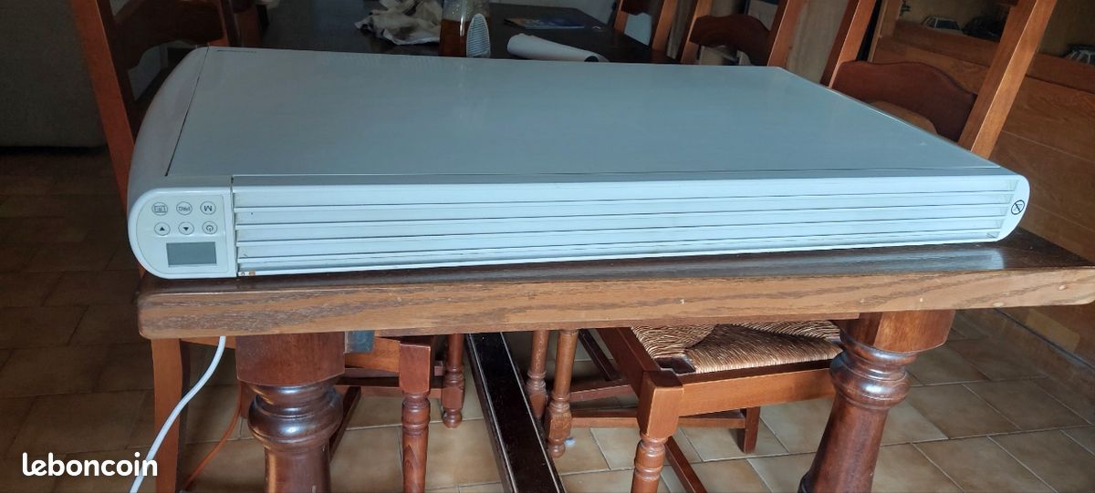 Radiateur électrique fixe à inertie sèche céramique avec thermostat interchangeable 2000W THOMSON CLEO horizontal blanc (image 2)