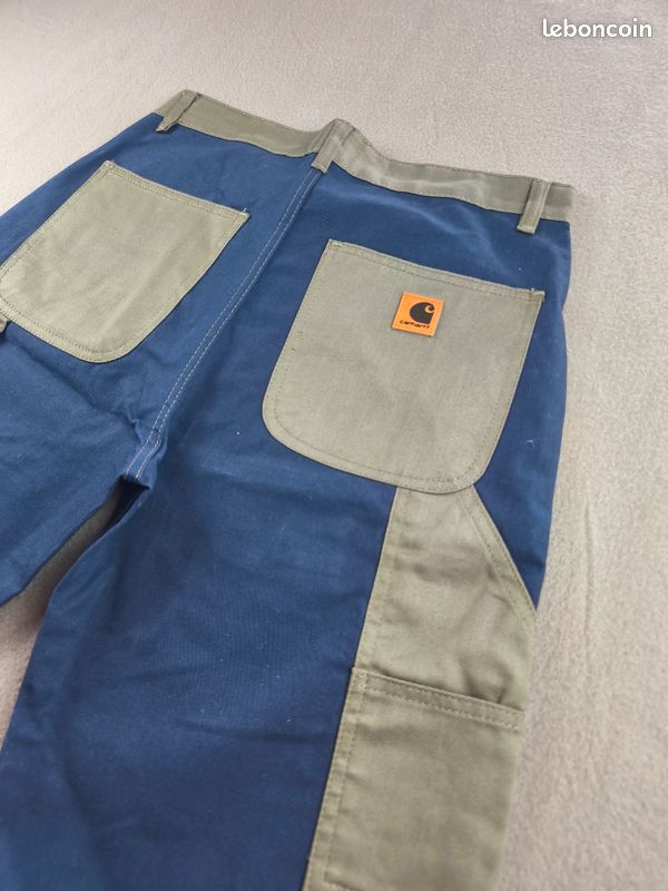 Short Carhartt style cargo vert et bleu en coton taille 42 soit du L (image 3)