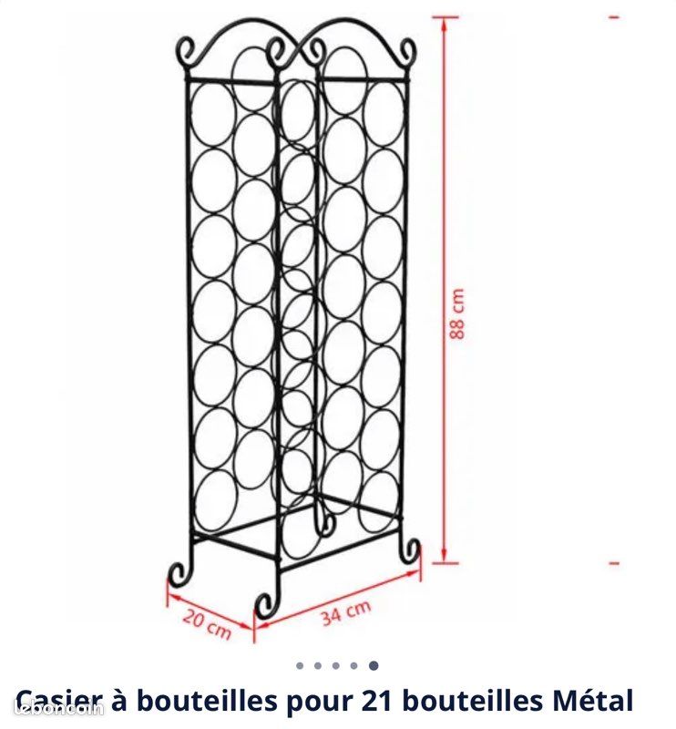 Porte bouteilles en fer forgé (image 1)