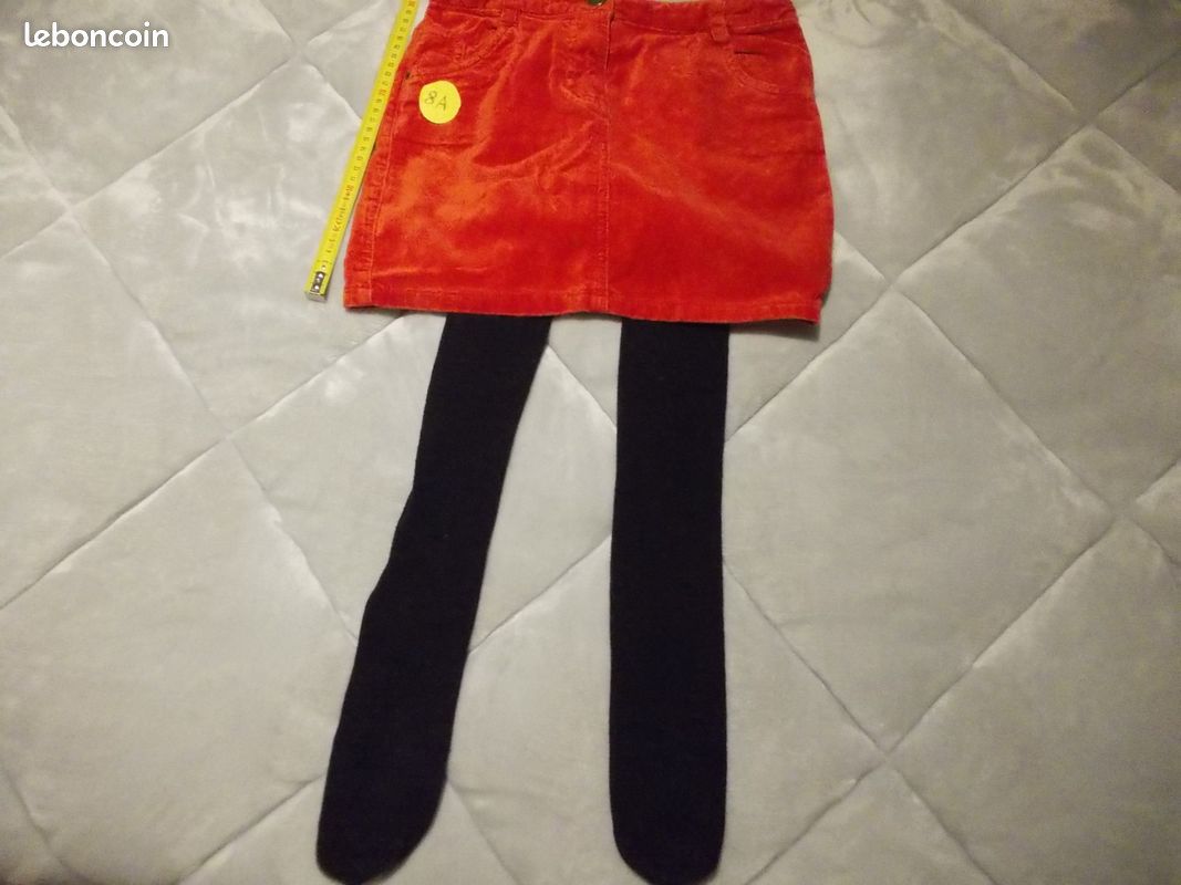 Ensemble collant noir et jupe velour DPAM (image 1)