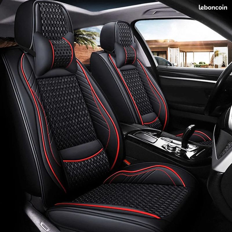 Housses Appui-Tête Voiture 5 Pièces - Protecteur Siège Anti-Poussière Noir Universel