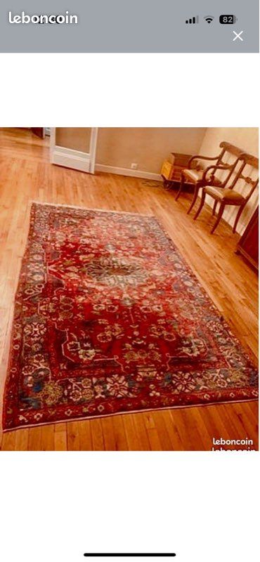 Tapis Coureur Hamadan Persan Fait Main – 327x91 Cm – Laine Rouge/brun – Vintage