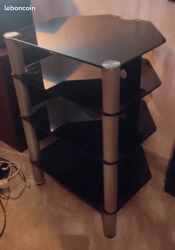 Meuble hifi audiophile metal et verre (image 2)