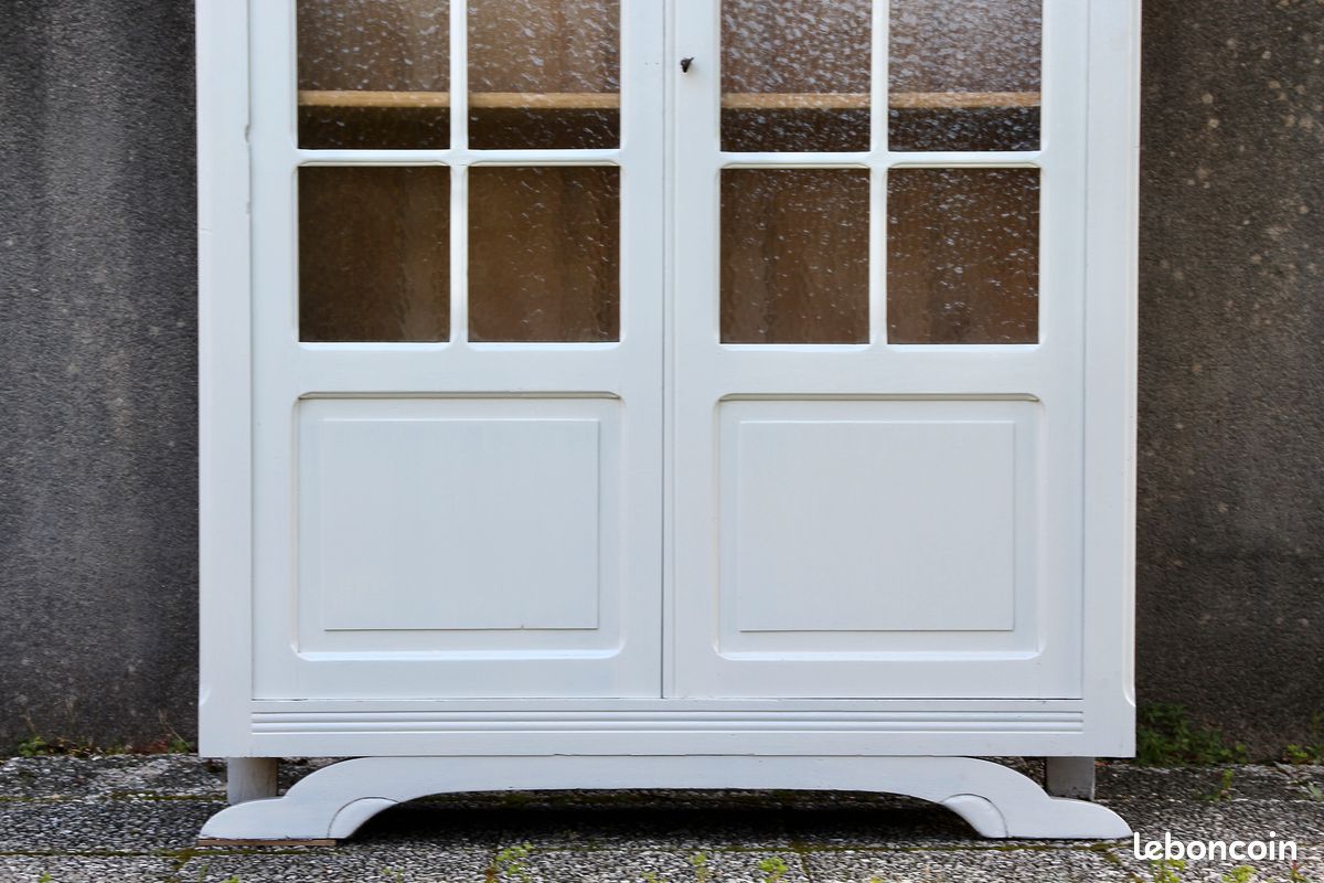 Armoire Parisienne Vintage - Chêne Blanc - 4 Étagères - 170cm - Occasion