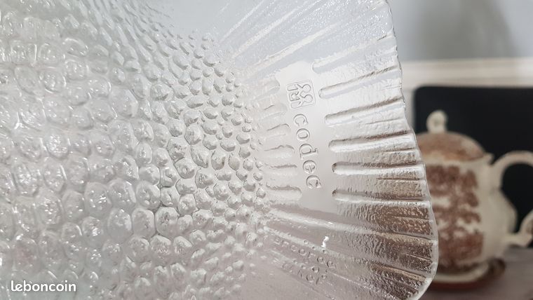 Grand Plat En Verre Codec – Forme Poisson Vintage (Déco/Service)