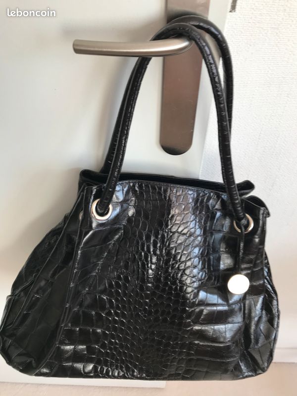 Sac Furla Noir En Cuir - Grand Modèle Bandoulière Femme - Occasion