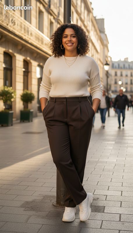 Pantalon Femme Gérard Darel Taille 40 - Gris En Laine Vierge, Coton, Lin - Coupe Slim - Occasion Très Bon État