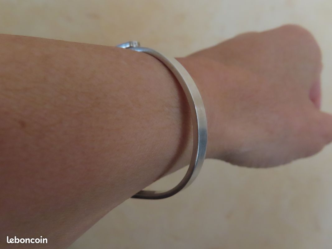 Bracelet Jonc Ouvrant En Argent 925 Vermeil - Grand Tour Italie XIXe Siècle - Occasion