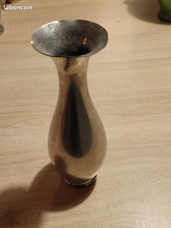 Bol Déco Art Déco Vintage Metawa Holland – Métal Argenté (Zinc?) – Style 1945 – Fruits Ou Pain