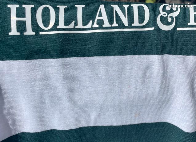 Maillot De Rugby Leicester Tigers Vintage - Coton - Taille L - Taches Jaunes (voir Photos)