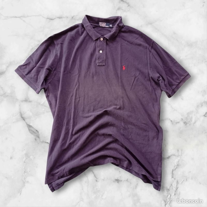 T-shirt maillot polo Ralph Lauren RL style vintage Rare bleu