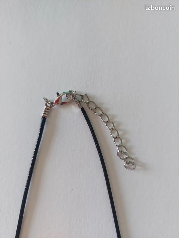 Collier cordon noir pendentif cheval argent – Y2K / Cowgirl / Western 2000's / Wild spirit (image 4)