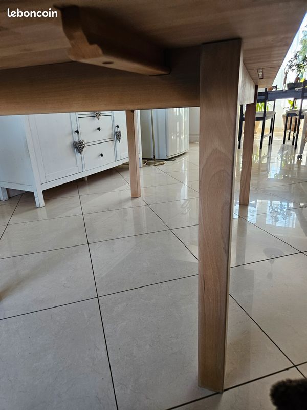 Table en pin massif avec alonge 203 cm x 100 cm (image 3)