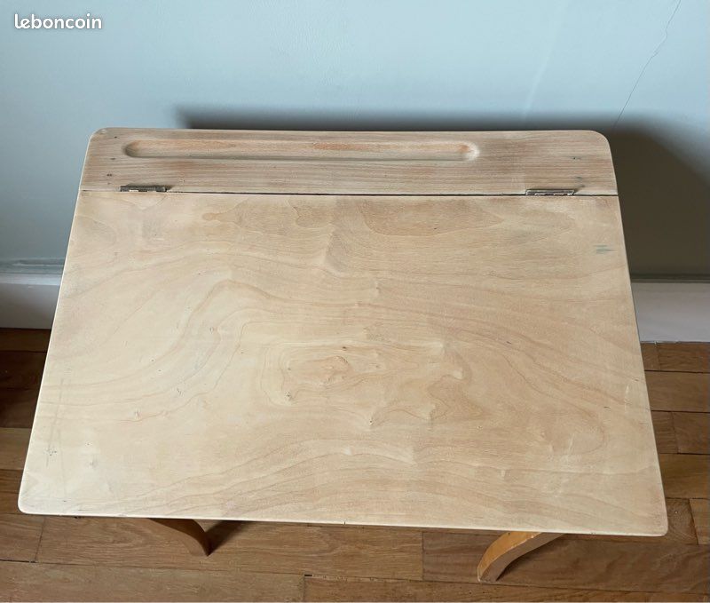 Bureau pupitre d’enfant et sa chaise vintage Baumann (image 5)