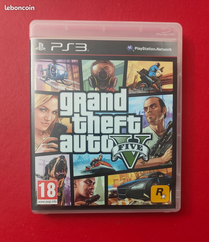 Jeu GTA 5 Grand Theft Auto V PS3 - Complet CIB PAL FR - Boîte Et Notice (bon état)