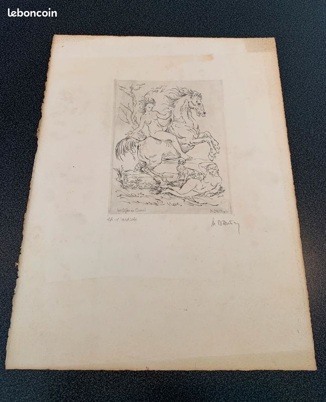 Gravure et dessin signés Marc DAUTRY (artiste coté) (image 1)