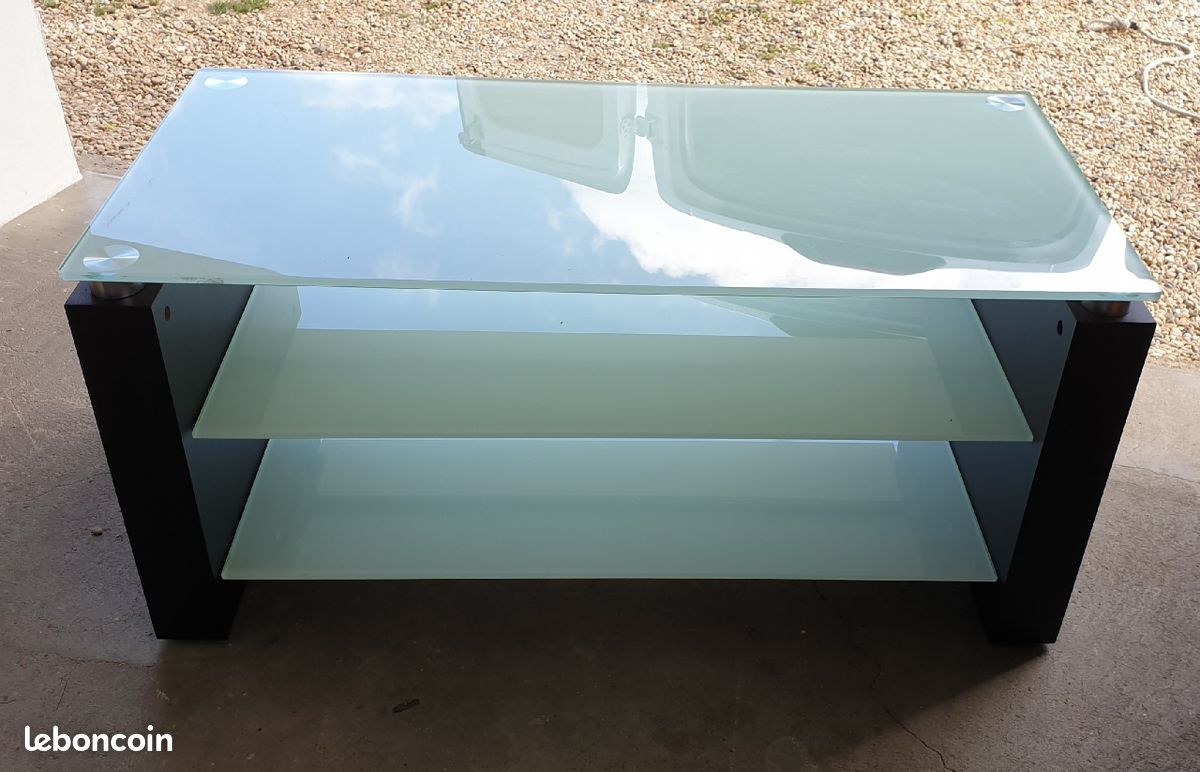 Meuble télé bois et verre (image 1)