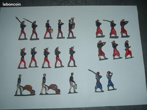 Lot De 10 Soldats De Plomb Hachette - Infanterie Empire, Tirailleurs - 1/32 (60mm)