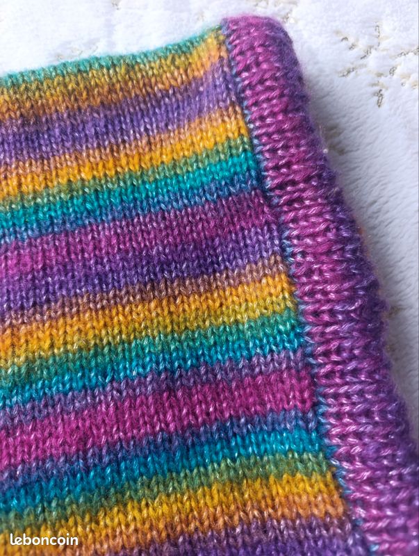 Cagoule femme hood Balaclava multicolore irisée neuf fait main (image 7)