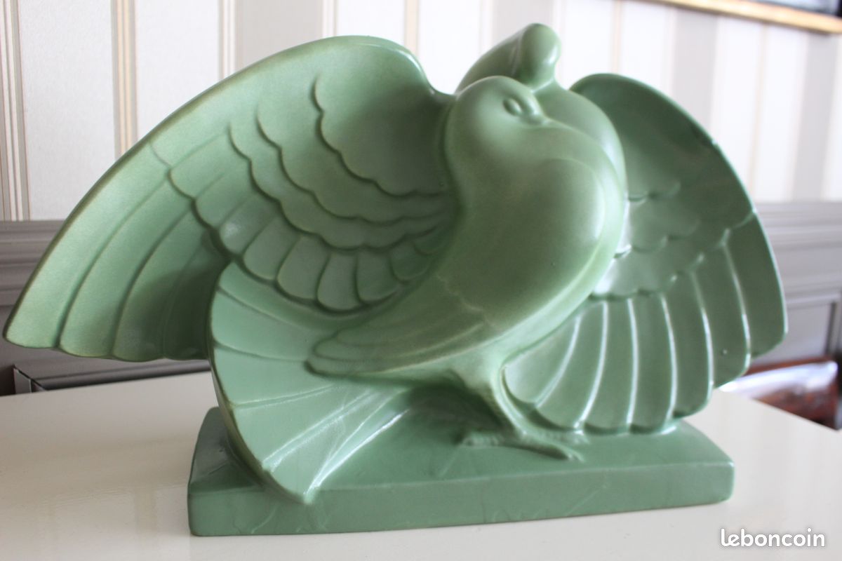 Lejan - Pigeons céramique -art déco 1930 (image 13)