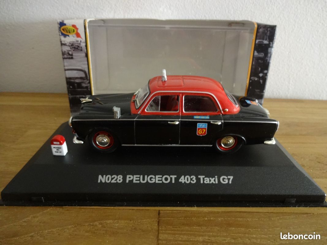 Peugeot 403 Taxi G7 – Miniature Nostalgie N028 Échelle 1/43 (Collection)