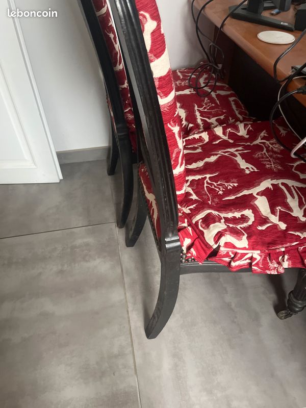 Superbes chaises Napoléon 3 avec roulettes tbe 160 e (image 1)