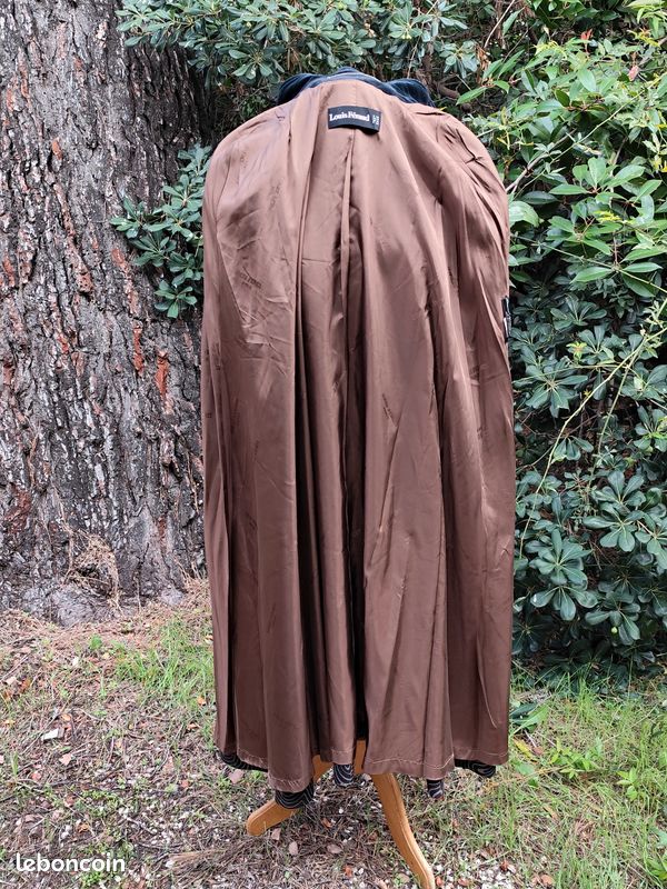 Cape Vintage Louis Féraud Années 90 - Laine Et Velour Noir Taille 40 - Occasion Très Bon état