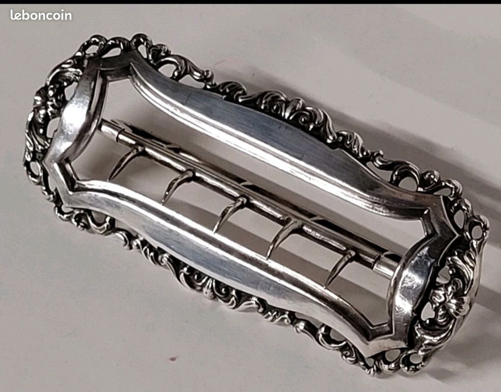 Boucle De Ceinture Ancienne Argent Massif Art Nouveau 1900 – Décor Floral Unique