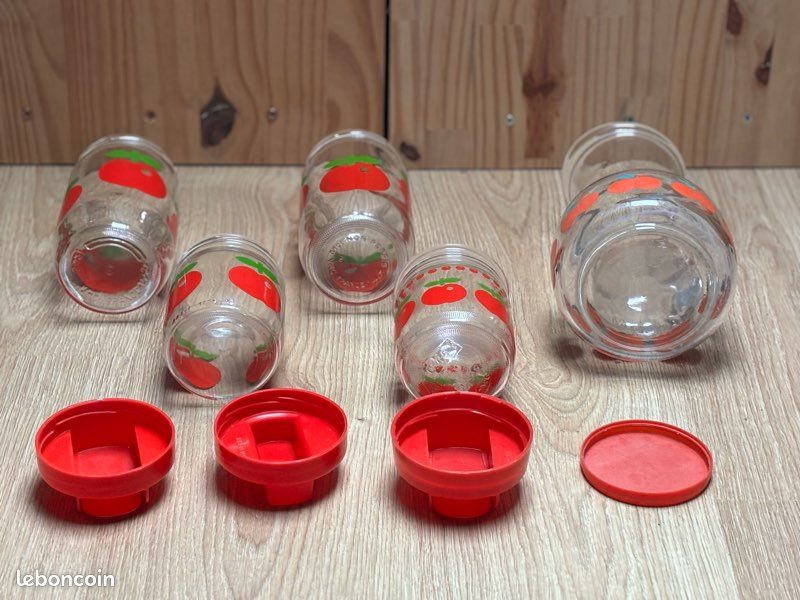 Bocal HENKEL pommes rouges pot à cornichons avec pince cuisine vintage