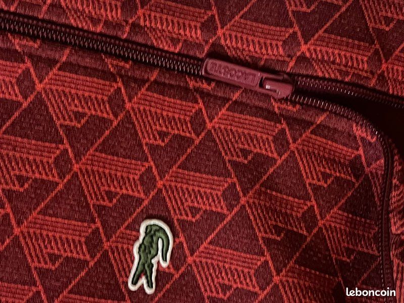 Ensemble survêtement veste, pantalon et t-shirt rouge originale authentique de marque Lacoste (image 16)