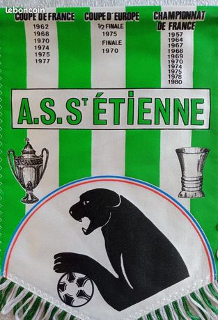 Grand Fanion Vintage ASSE Saint-Étienne - Années 90 - Palmarès - Collection