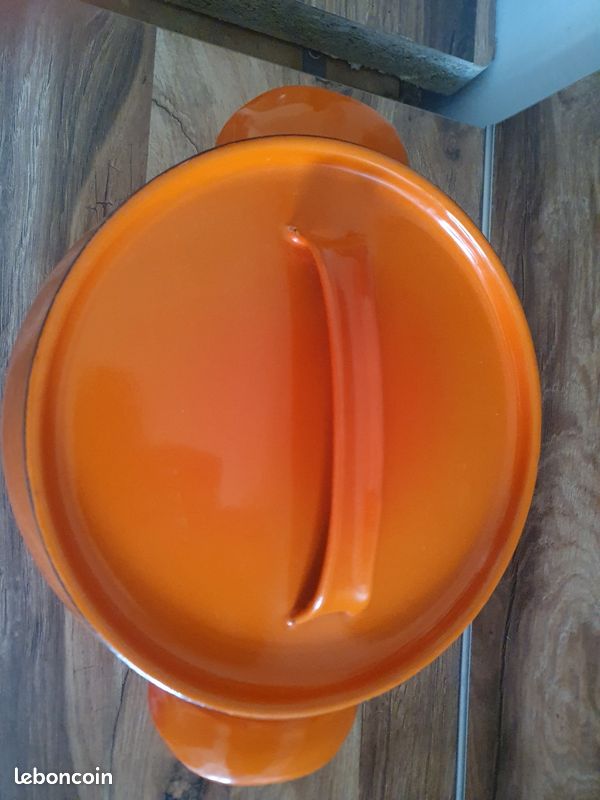 Mini-cocotte Baumalu 13 Cm En Fonte émaillée Orange – Neuve, Fabrication Française
