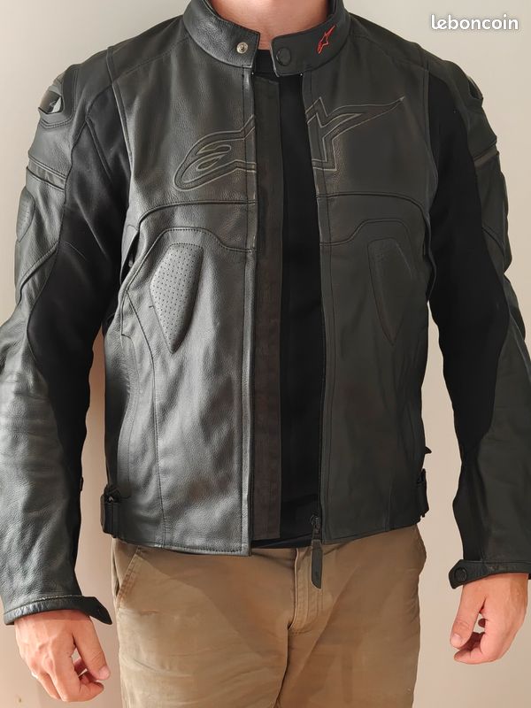 Blouson moto cuir Alpinestars Core - Noir - Taille 54 (L/XL) (image 1)