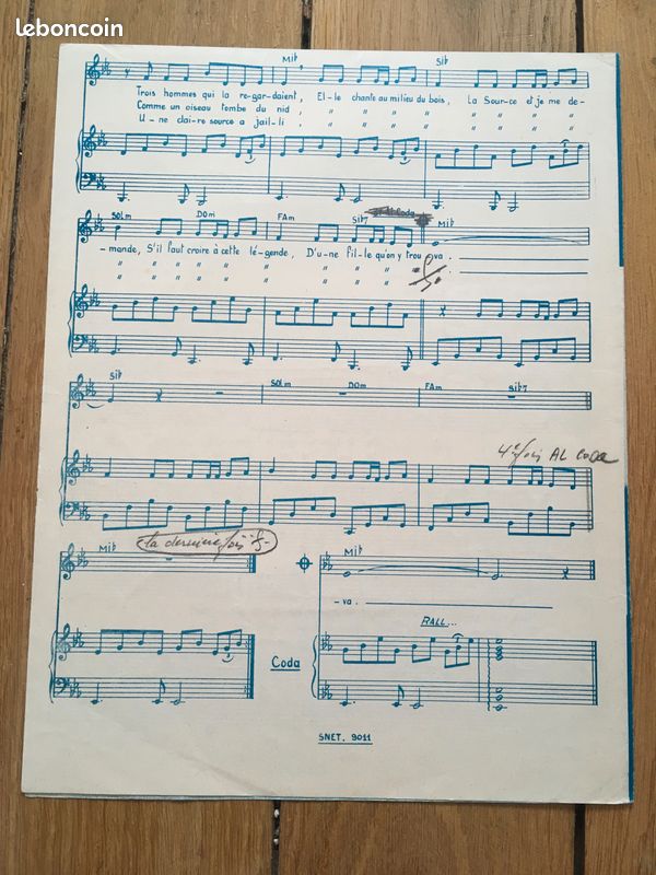 Partition de chant chanson La source Isabelle AUBRET Eurovision 1968 (image 2)
