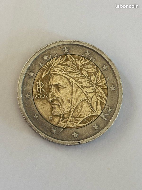 PIÈCE TRÈS RARE de 2 euros - ITALIE 2002 - Dante Alighieri R EUR 200,00 - FR