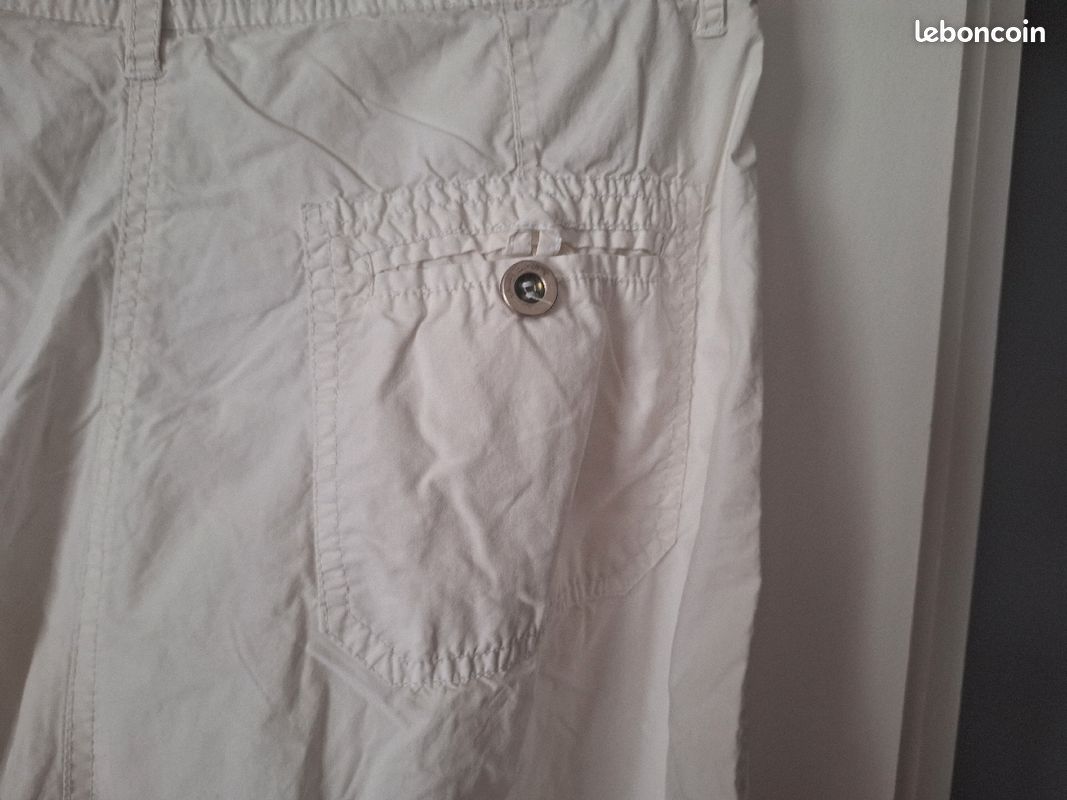 Pantacourt femme blanc (image 1)