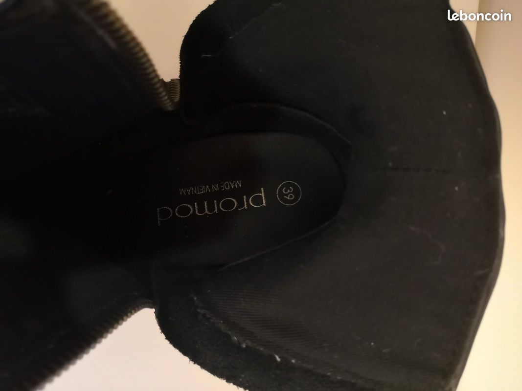Bottines femme daim noir (39) (image 10)
