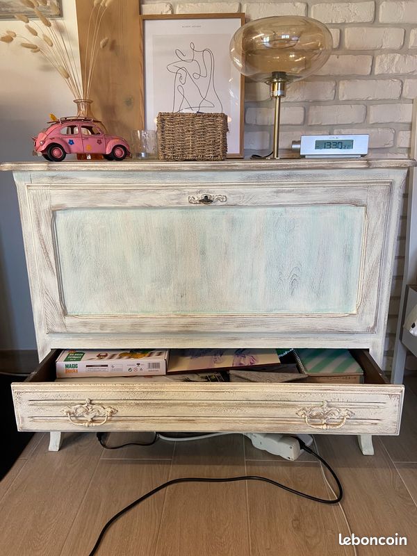 Commode rustique vintage rétro en bois (image 7)