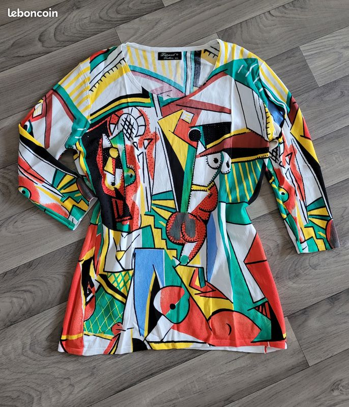 Pull multicolore motifs Picasso M/L (image 1)