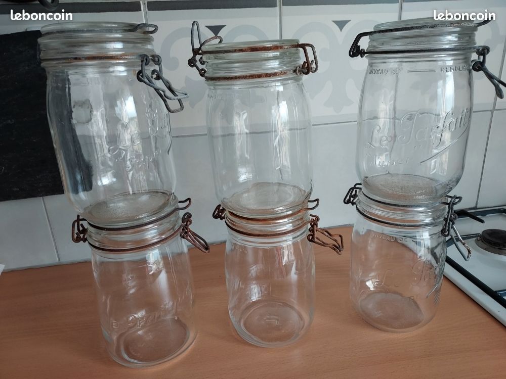 Lot 6 bocaux divers marque 1l avec défaut (image 1)