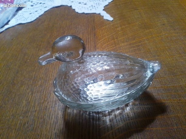 Sucrier Vintage Suisse Turnwald – Bol à Bonbons En Plastique Orné D'un Canard Plaqué Or 24 Carats