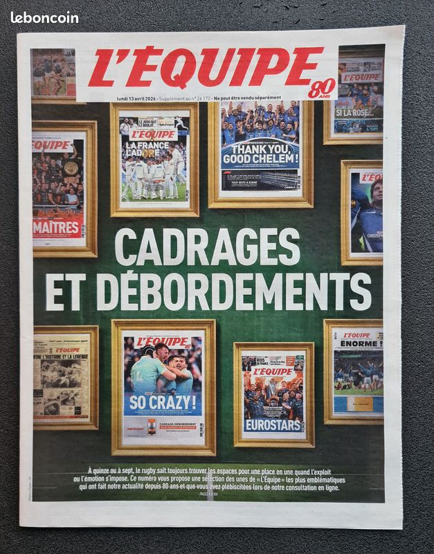 L'EQUIPE 13/04/2026 AVRIL Les Unes RUGBY "Cadrages et débordements" (image 1)