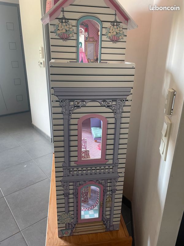Meubles Maison De Poupée En Bois TikTakToo Meubles Bois Chambre Maison De Poupée - Lit Armoire Commode Pour Enfants 44036